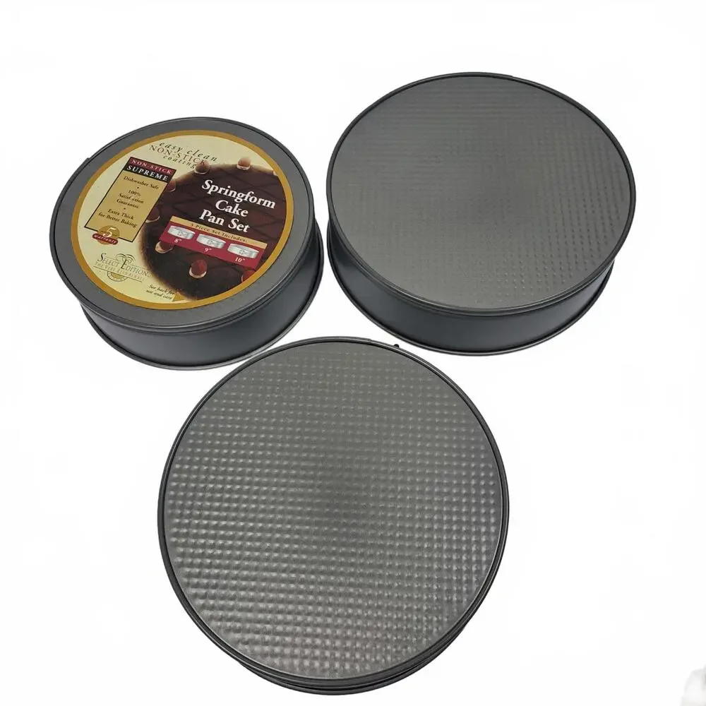 Select Edition 3 Piece Diff Sizes Springform Cake‎ Pan Set Non-Stick Supreme NEW